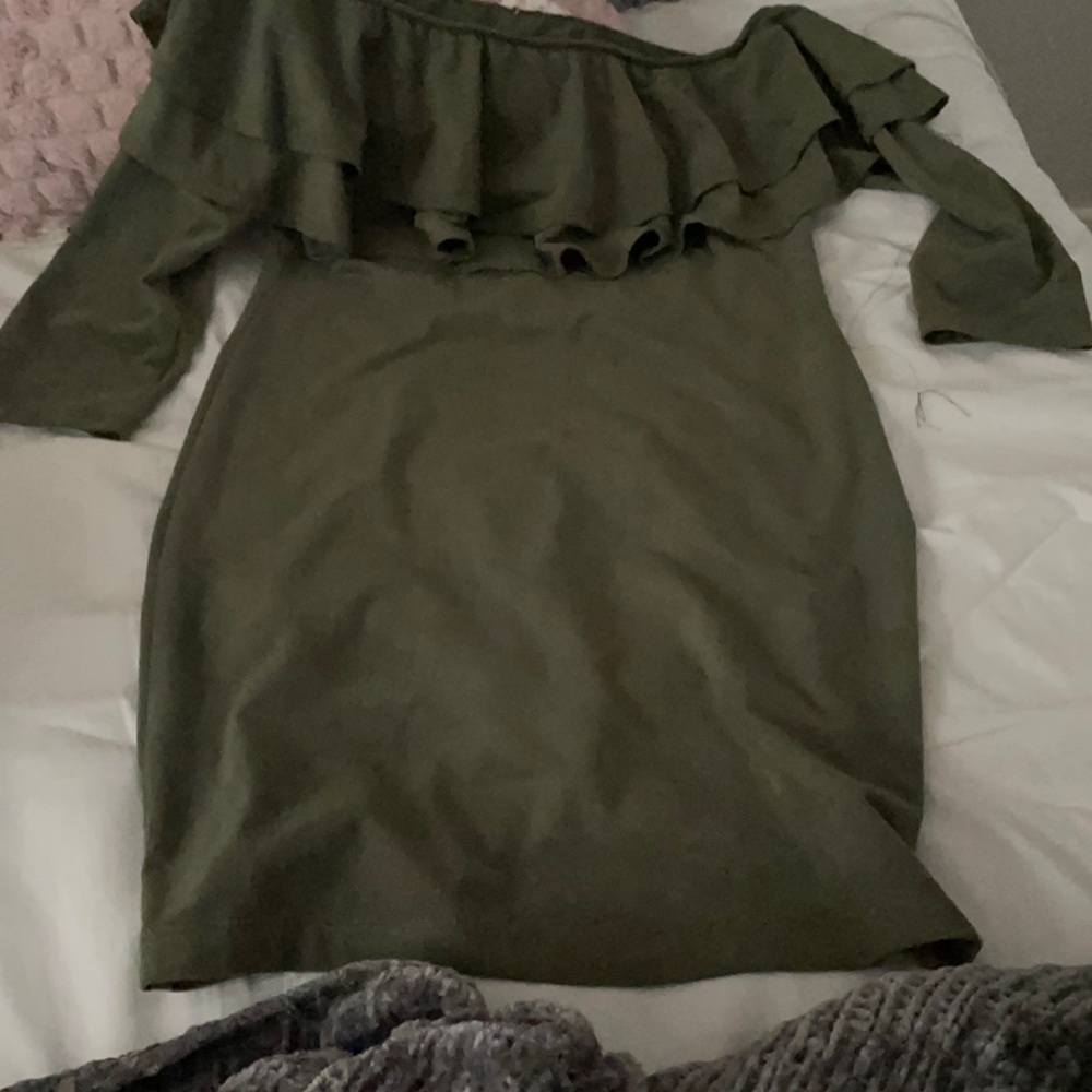 green mini dress